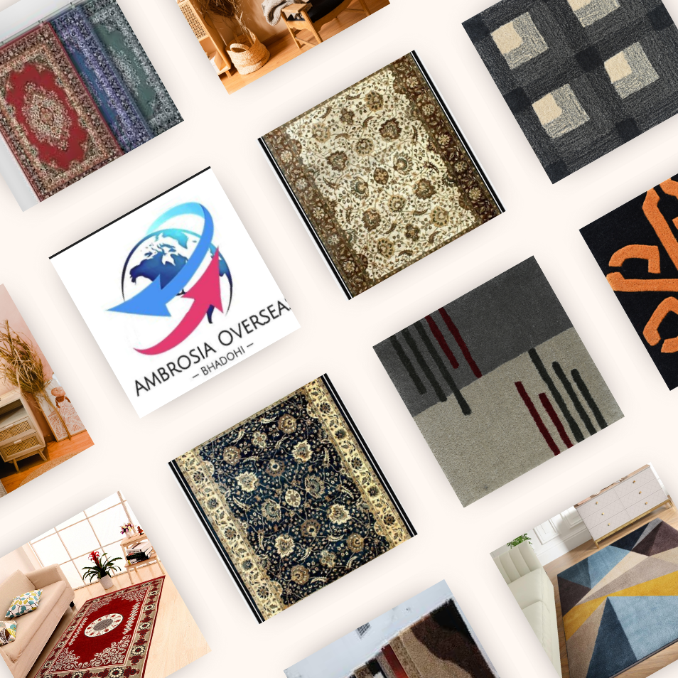 Artisans crafting rugs at Ambrosia Overseas