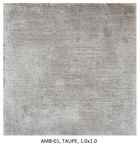 Real Silk Hand-Knotted, Taupe, Cut Pile